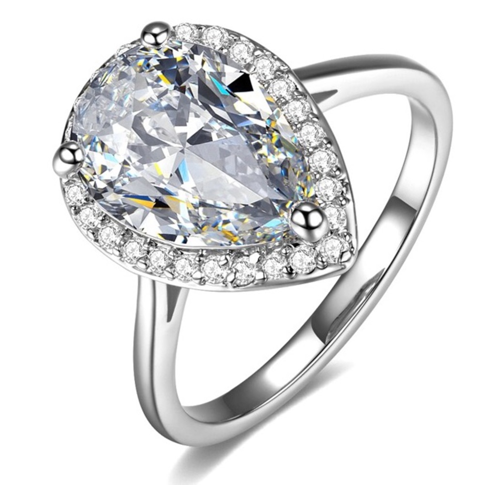 CZ Pear Ring